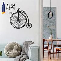 A44Z-Bicycle Wheel Metal Wall Art Living Room Bedroom Study Bathroom Decor Indoor Outdoor Decorations Wall Hanging Ornament
