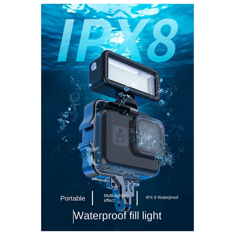 

Waterproof Diving Light Underwater Lamp Photography Lighting For Gopro Cellphone Action Camera