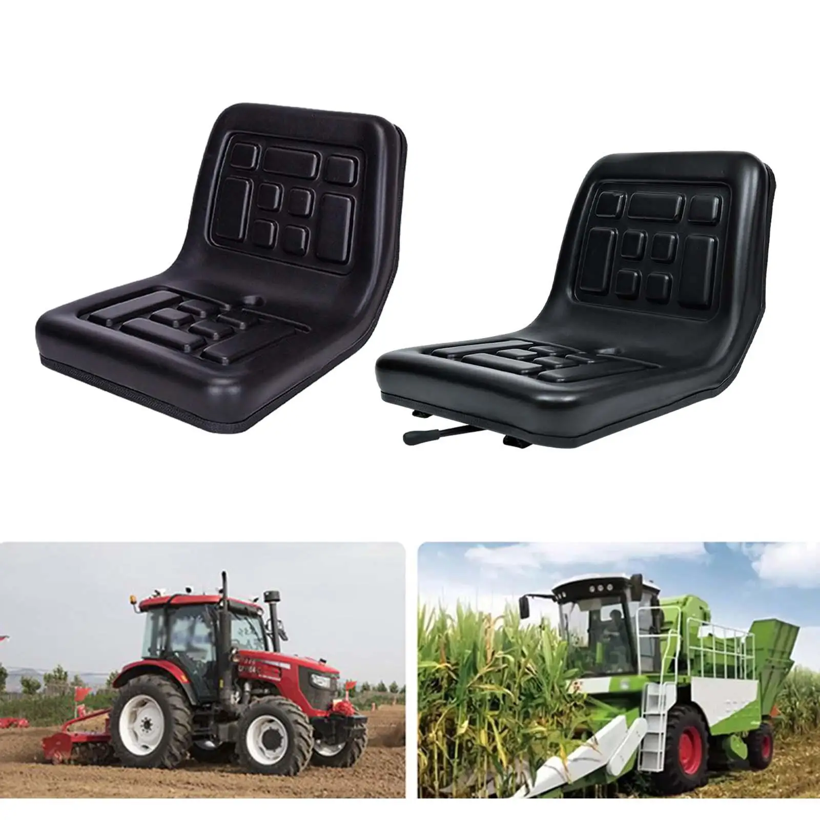 Tractor Seat Thickened PU Leather Sponge Comfortable Lawn Mower Seat Excavator Forklift Seat Breathable Car Accessories