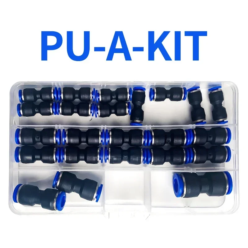 Boxed 23/60/80/100 PCS PU Kit Air Straight Pneumatic Fittings PU Water Pipes Quick Release Connector PU4 PU6 PU8 PU14 4/6/8/10MM