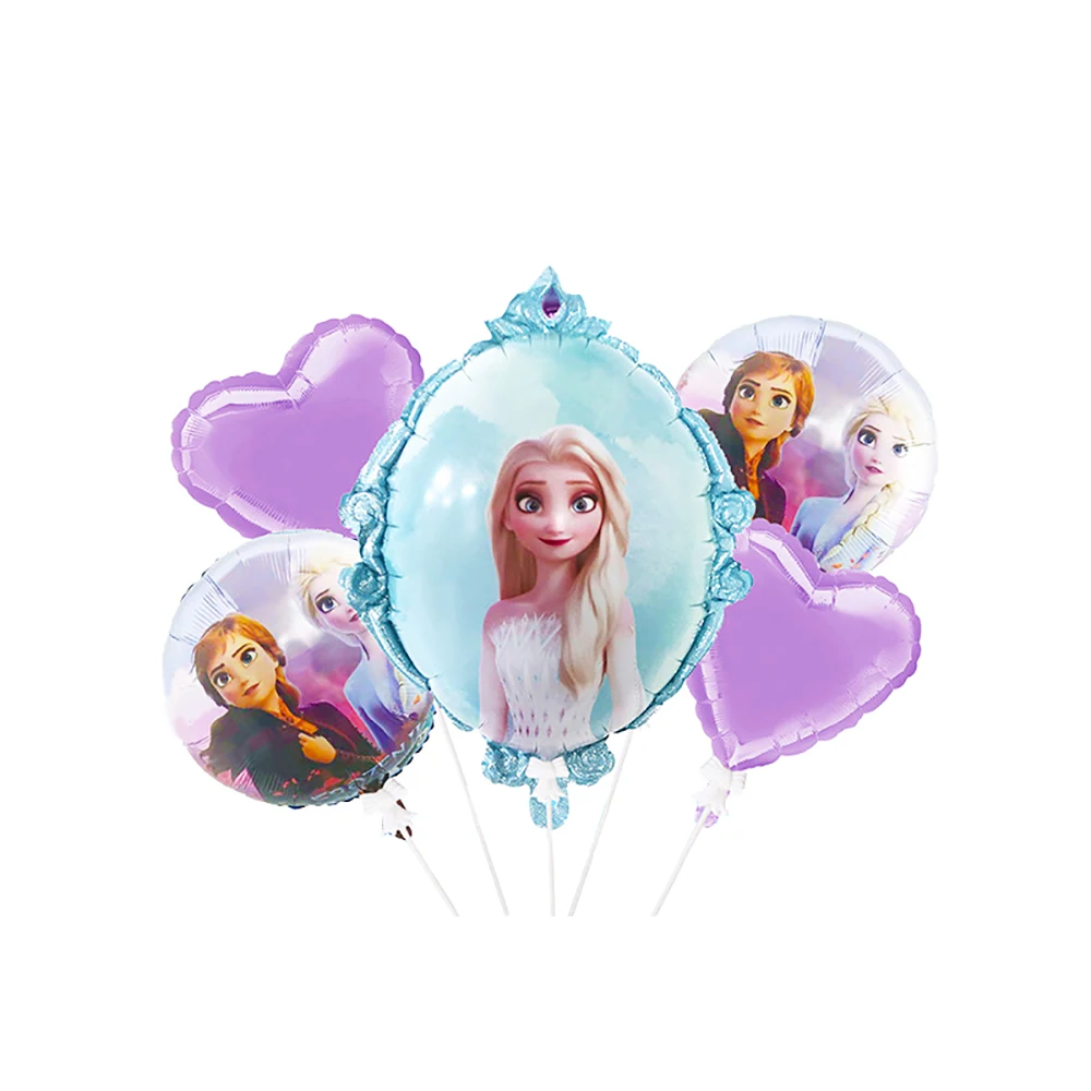 5pcs Disney Frozen Princess Elsa Anna Balloons Baby Shower decorazione per feste di compleanno per bambini palloncino in alluminio digitale