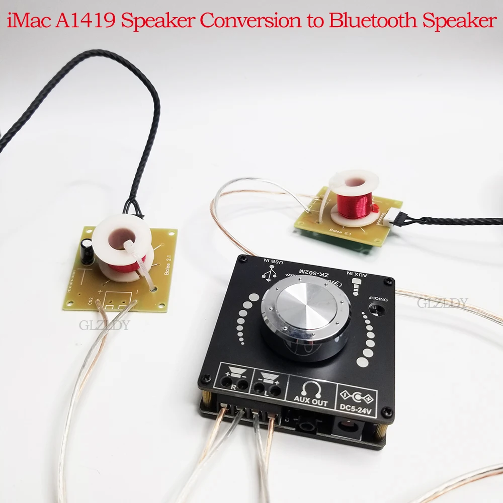 Convertido a amplificador BT para iMac A1418 A1419 A2115 altavoz de graves agudos de 2 vías divisor de filtro cruzado amplificador BT 5,0
