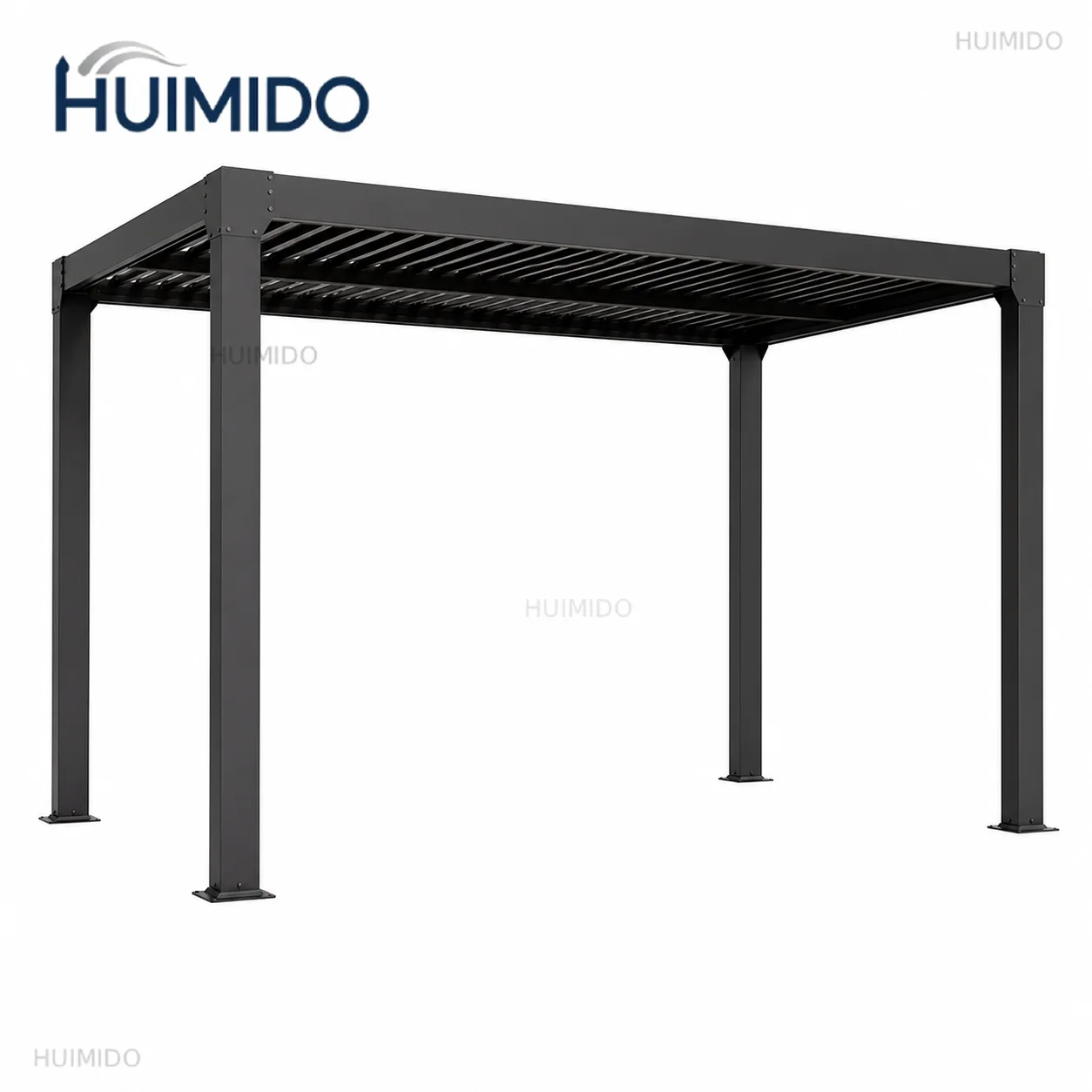 Motorized Bioclimatic Aluminum Pergola Adjustable Louvered Roof Outdoor Garden Gazebo For Patio Yard Deck All Weather Use