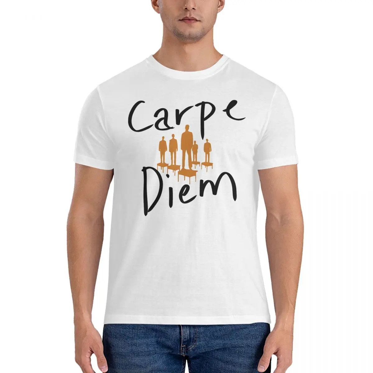 Carpe Diem T-Shirts Men Dead Poets Society Fashion 100% Cotton Tee Shirt O Neck Short Sleeve T Shirt Adult Clothing