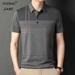 Korean Polo Shirts for Men Casual Short Sleeve Slim Fashion Shirts