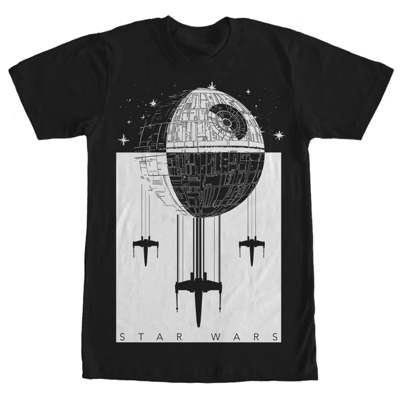 

Футболка унисекс из чистого хлопка с принтом Star Wars, с короткими рукавами, летняя, свободного кроя, для спорта и повседневной носки, с круглым вырезом