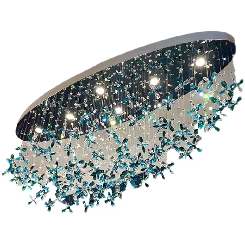 

Restaurant Crystal ceiling lamp post-modern light luxury living room designer art atmosphere villa hotel