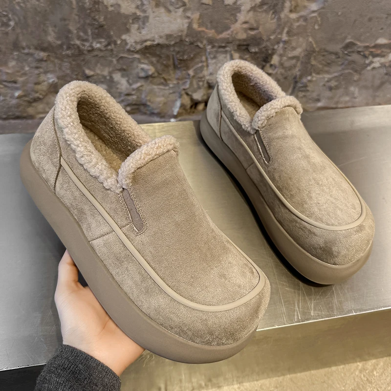 

Couple winter warm snow boots high-quality casual outdoor comfortable anti slip cold resistant commuting lazy shoes