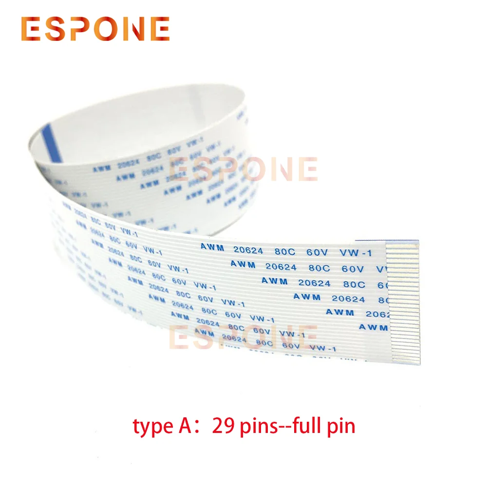 ESPONE 10pcs 29pins 250mm head cable for XP600 TX800 printhead FFC flat data cable for solvent UV flatbed printer 29pins