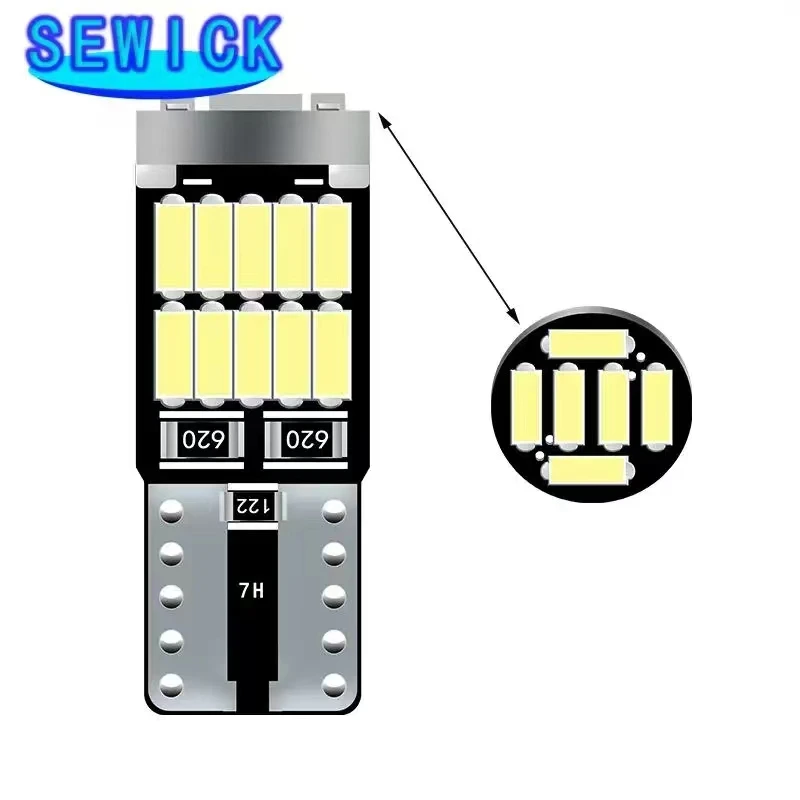 100 pz T10 W5W 194 501 Led Canbus nessun errore luce interna auto T10 26SMD 4014 Chip bianco strumento luci lampadina lampada