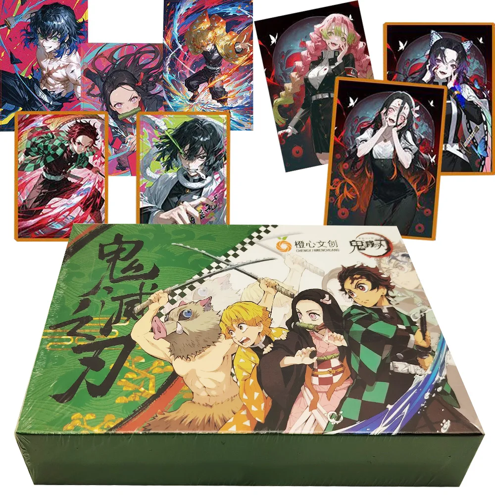 Tarjetas de colección de Anime Demon Slayer, tarjetas de papel de Color de Anime exquisitas y creativas para jóvenes, juguetes de mesa periféricos, regalos