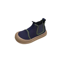 Autumn Children Canvas Shoes Baby Soft Cute Short Boots Girls High-top Casual Shoes Boys Anti-slip School Shoes