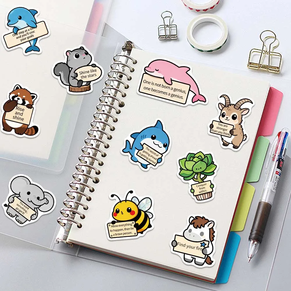 50 قطعة دعم عاطفي مضحك الحيوانات ملصق الكرتون الباندا القرد ملصق مائي DIY بها بنفسك مجلة مذكرات محمول الأمتعة ملصق للهدايا في سن المراهقة #6