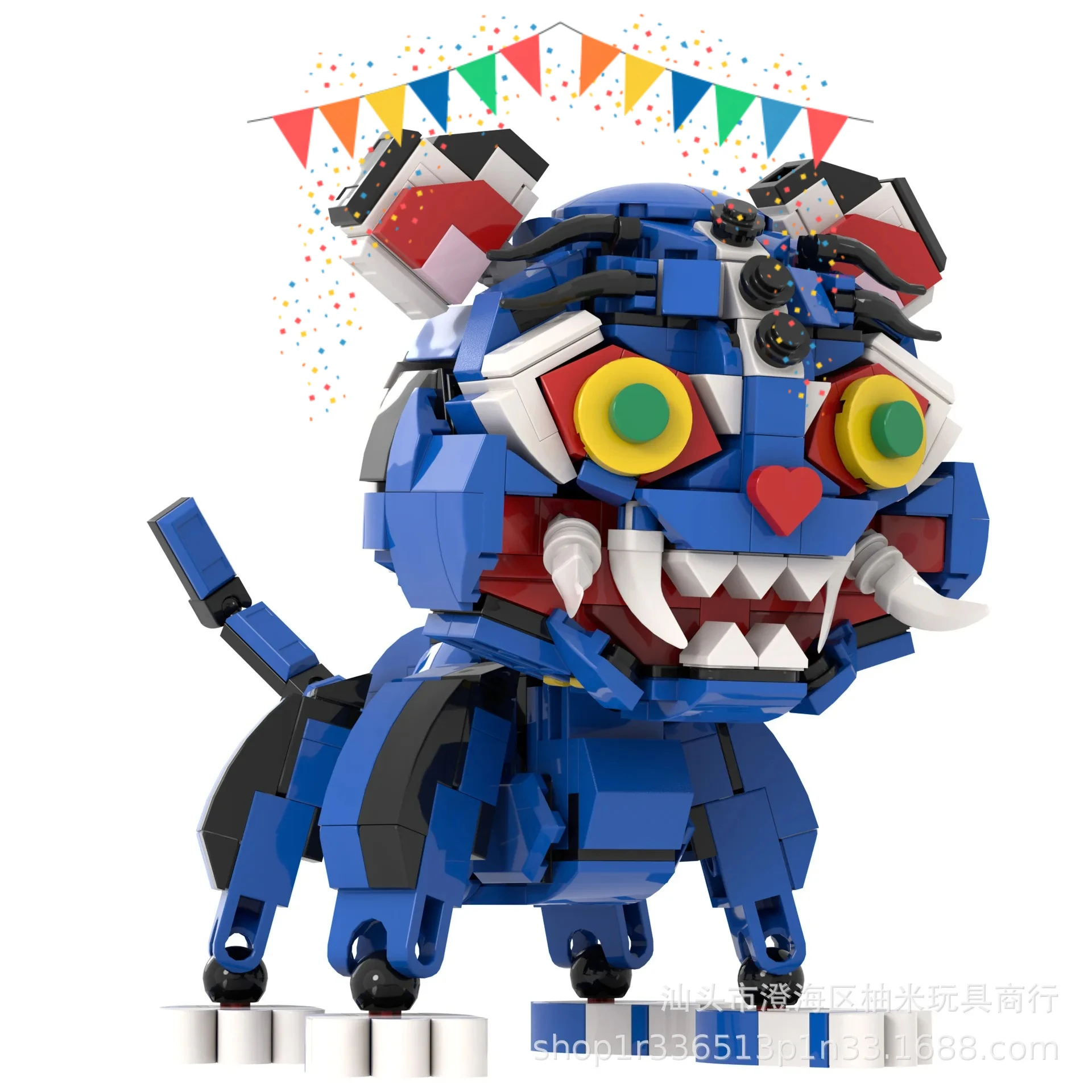

Kpop Demon Hunters Blue Tiger & Three-Eyed Raven Block Toy, Anime Building Figure, Collectible Model Kit, Cute Desk Decor Gift