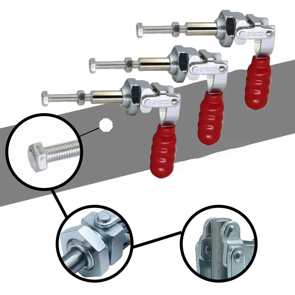 3pcs GH-36202M Push Pull Toggle Clamp 91kg 200lb Capacity Release For Woodworking Welding Quick Release Positioning Testing Jig