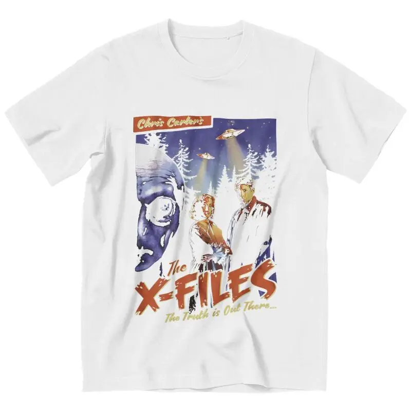 T-Shirt Unisexe Rétro du Film The X Files, Motif de Bande Dessinée, Mulder, Scully, Dana, Fox, TV, The Truth Is Out There