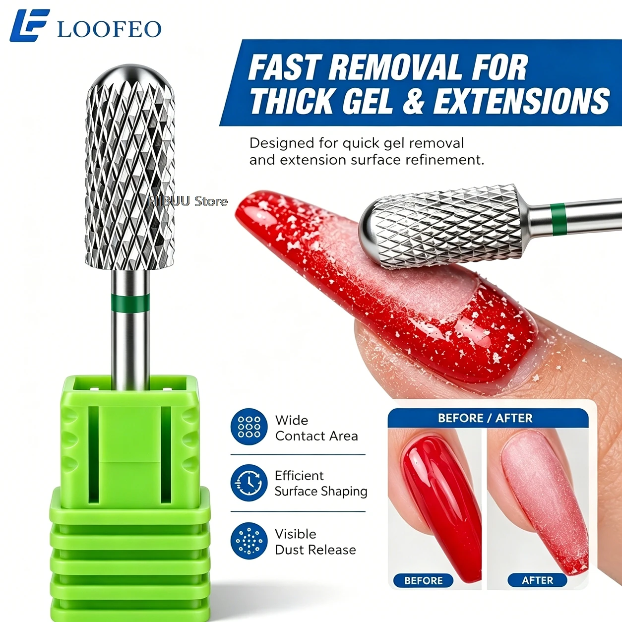 1 Stück Edelstahl-Fräser mit runder Spitze für Maniküre, 3/32 Zoll E-File-Bit zum Entfernen von Acryl-Gel-Lack – Detail 6
