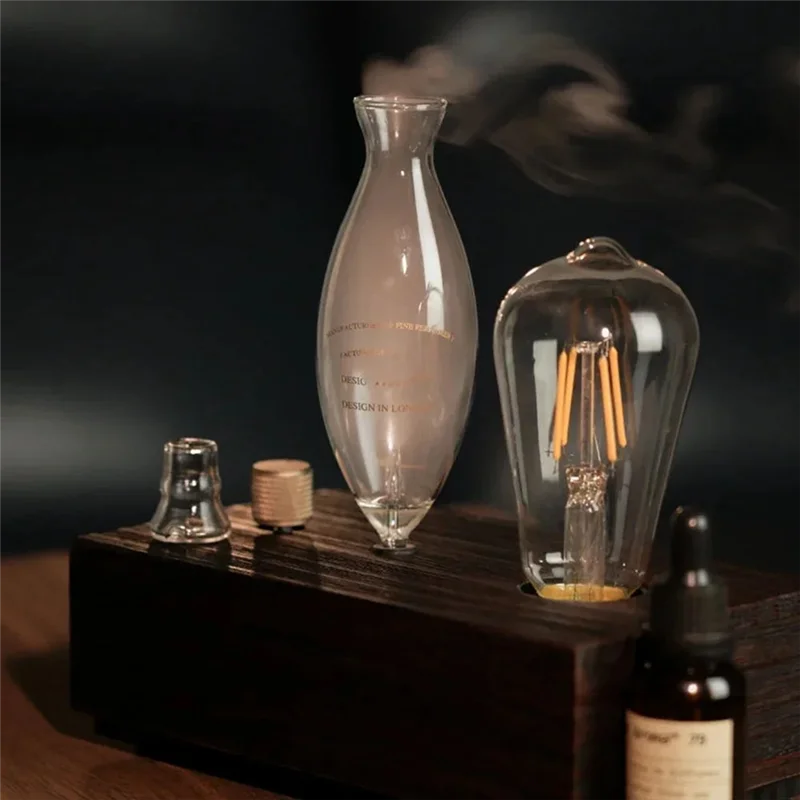 

ABAE-Essential Oil Diffuser Waterless Operated Aromatherapy Diffuser Home Office Wood And Glass Aroma Diffuser Scent Machine