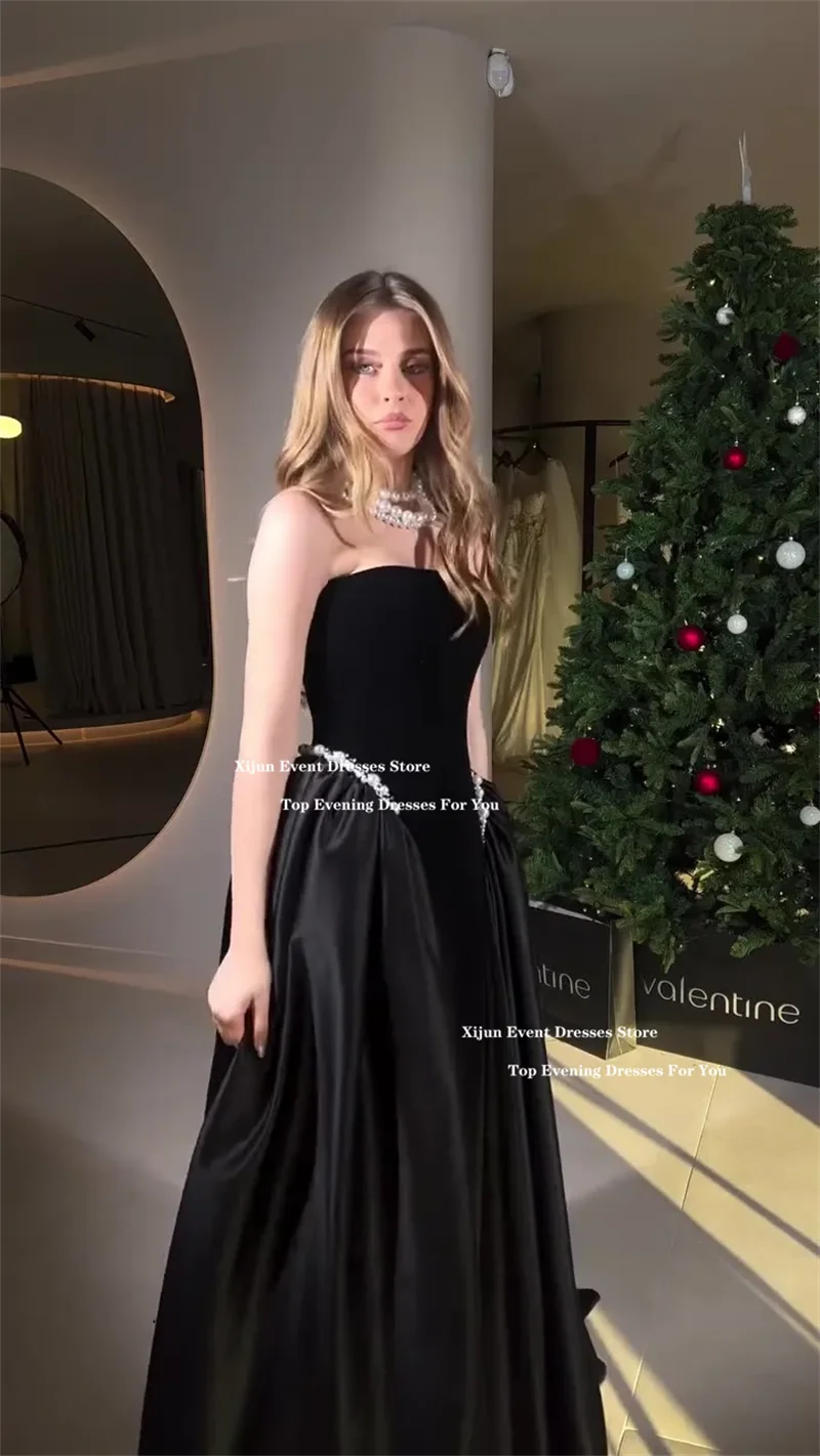 open lace back dress Sweetheart Off-Shoulder Satin A-Line Prom Dress Pleated High Slit Evening  Gowns with Lace Gloves main image 1