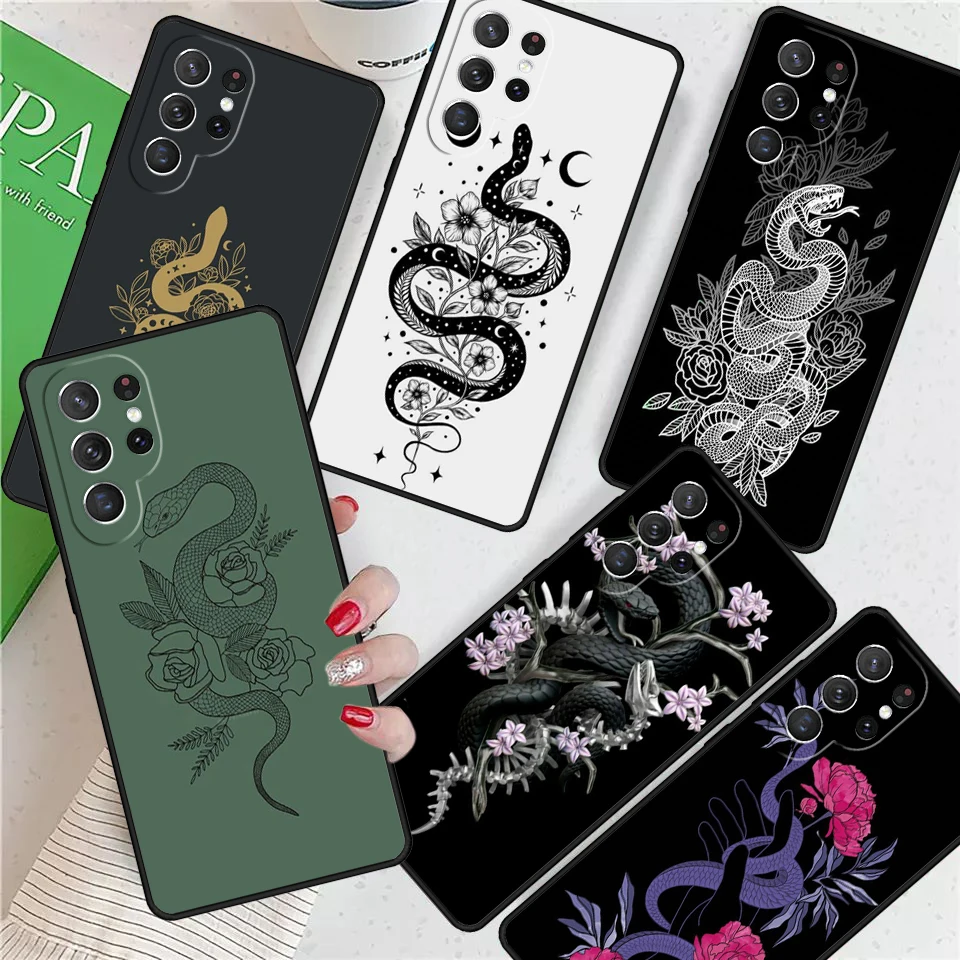 The Snake and Fern For Samsung Galaxy S24 Ultra S21 S22 S8 S9 S10 5G Note 10 20 Plus FE S23 Phone case Cover Coque