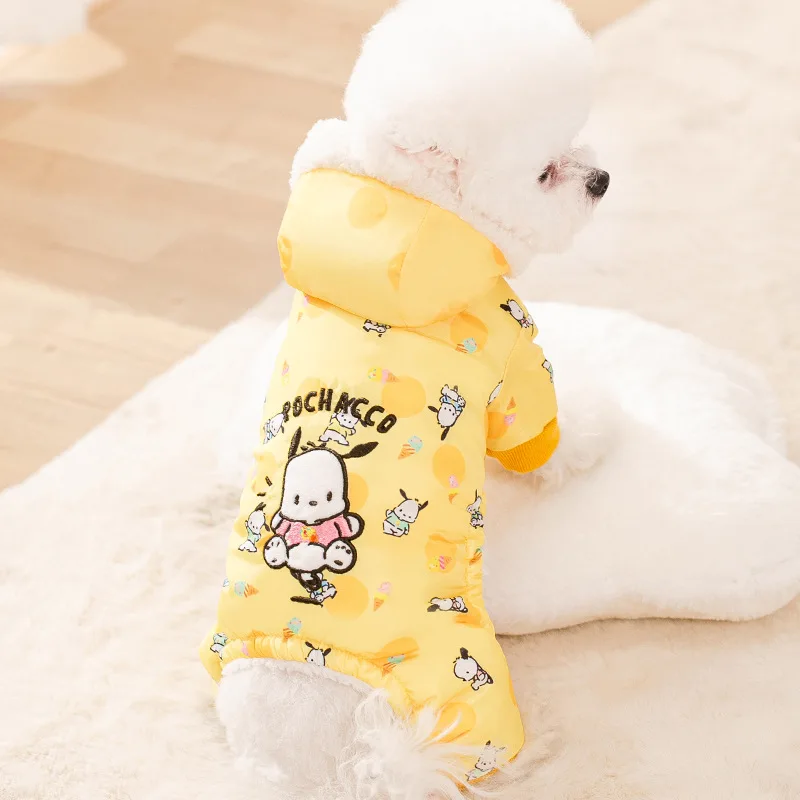 Hot Sanrios Winter Keep Warm Pet Clothing Kawaii Pochacco Cartoon Cute Cat Dog Prevent Hair Loss Go Out Thicken Cotton Clothes