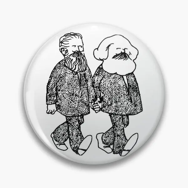 ماركس إنجلز عقد الأيدي لينة زر دبوس قبعة مضحك موضة الملابس طوق عاشق شارة التلبيب دبوس لطيف الإبداعية الكرتون هدية