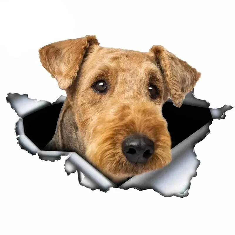 

Различные размеры/цвета, индивидуальная наклейка Airedale Terrier, водонепроницаемая автомобильная наклейка для собак, мотоцикла, ноутбука, 13/17 см, ПВХ KK