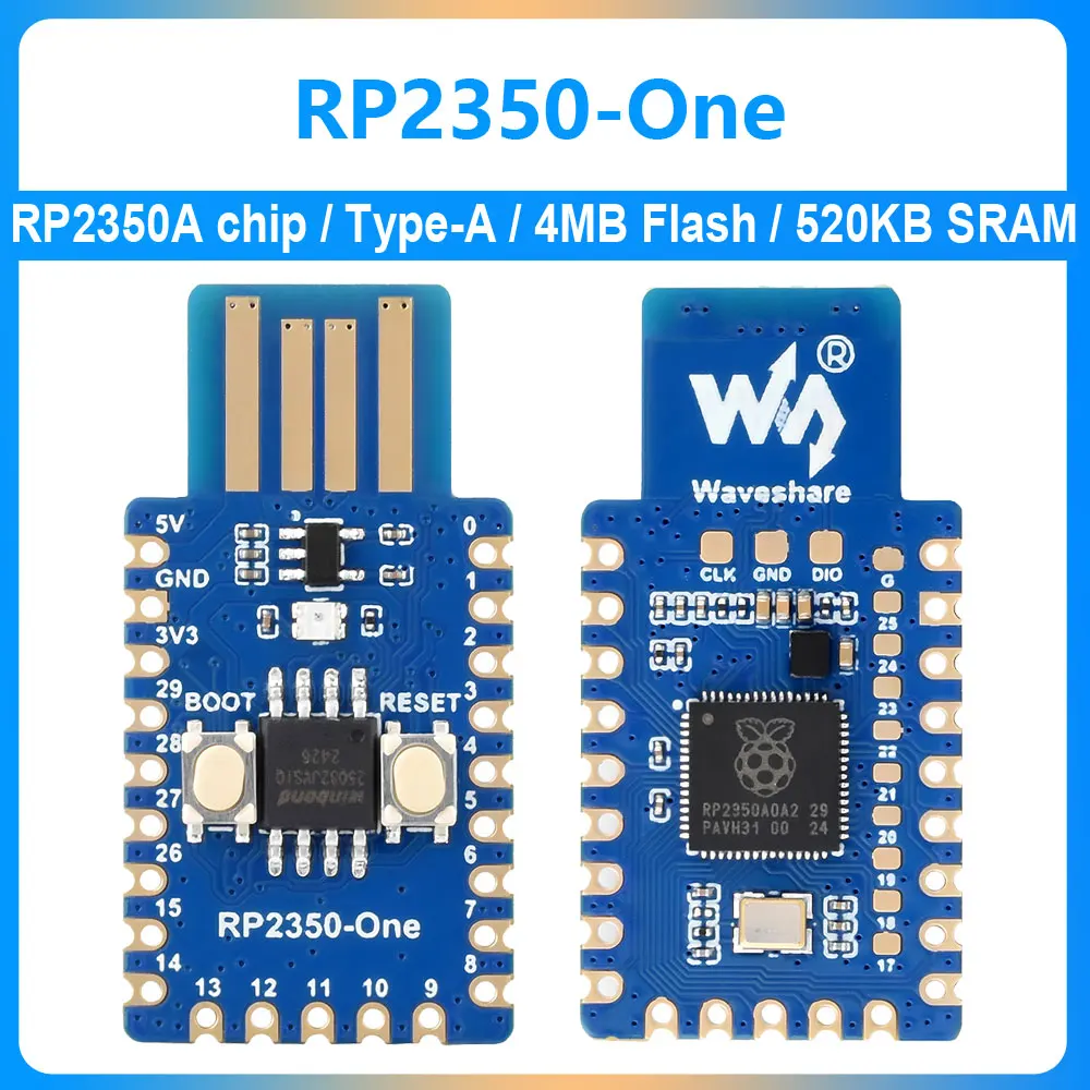 RP2350-One Mini Board Type-A port Based on Raspberry Pi Pico 2 RP2350A chip 4MB Flash/520KB SRAM USB1.1