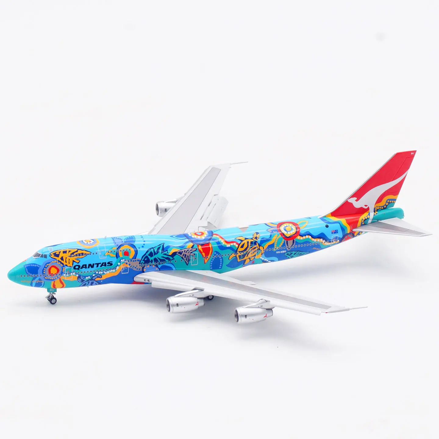 B606501F سبيكة تحصيل طائرة هدية HX نموذج 1:400 Qantas الخطوط الجوية بوينغ B747-300 دييكاست نموذج طائرة VH-EBU اللوحات أسفل