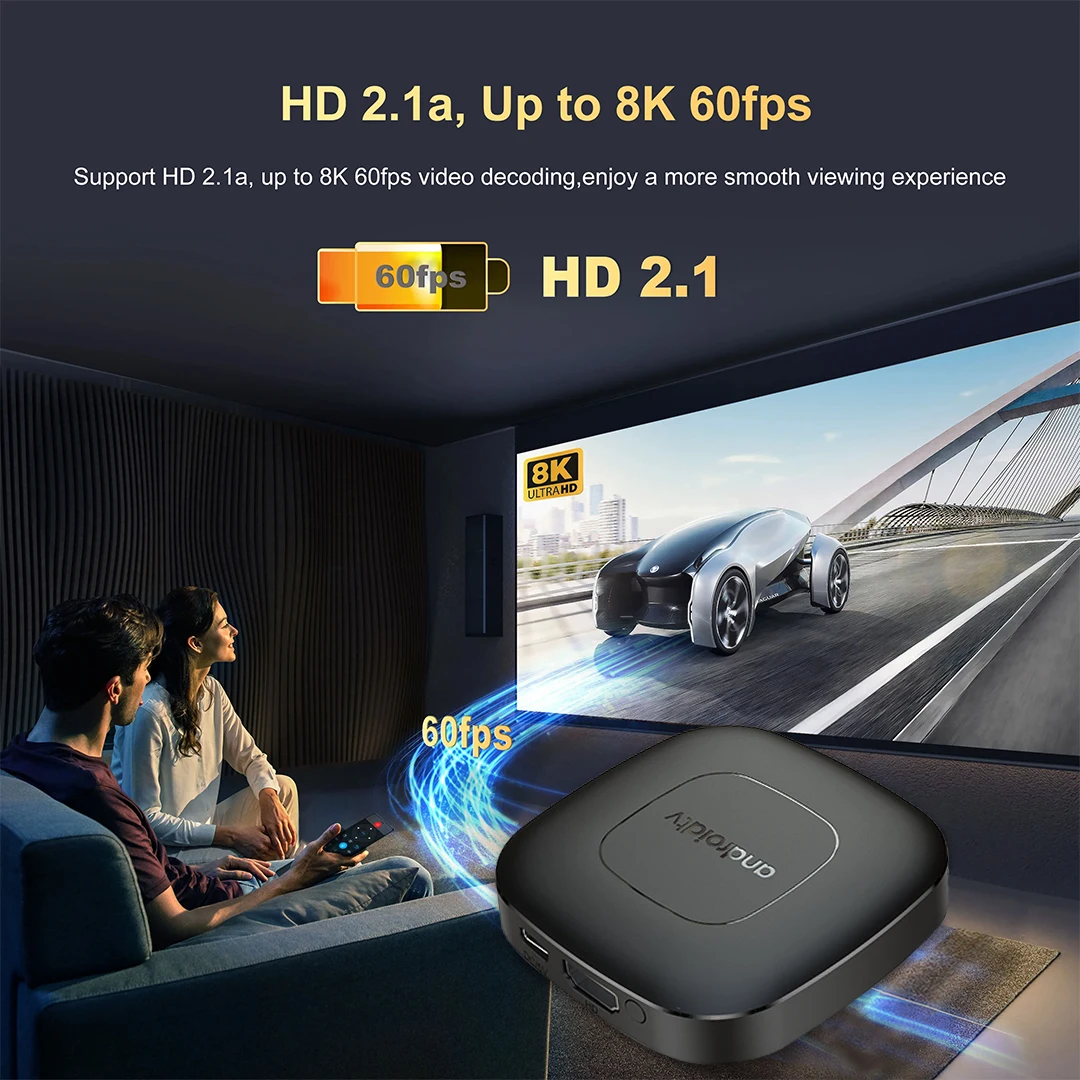 YOZHIXU 32GB 64GB 128GB Smart TV Box Android 14 H313 يدعم 2.4G&5G Dual Wifi BT5.4 Voice Assistant Netflix Google Media Player