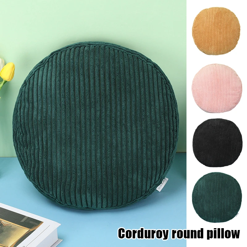 40cm Corduroy Round Cushion Home Decor Living Room Sofa Pinstripe Throw Pillow Cushions Bedroom Office Waist Pillows With Core