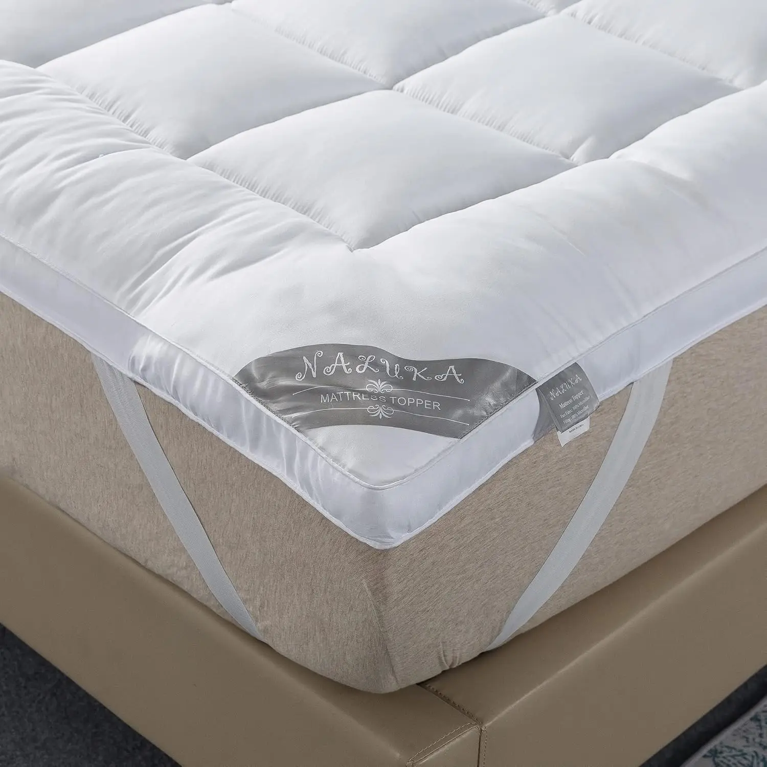 

Mattress Topper Queen Size Down Alternative Overfilled White Pillow Top Mattress Cover Plush Super Soft 2 Inch Thick Mattress