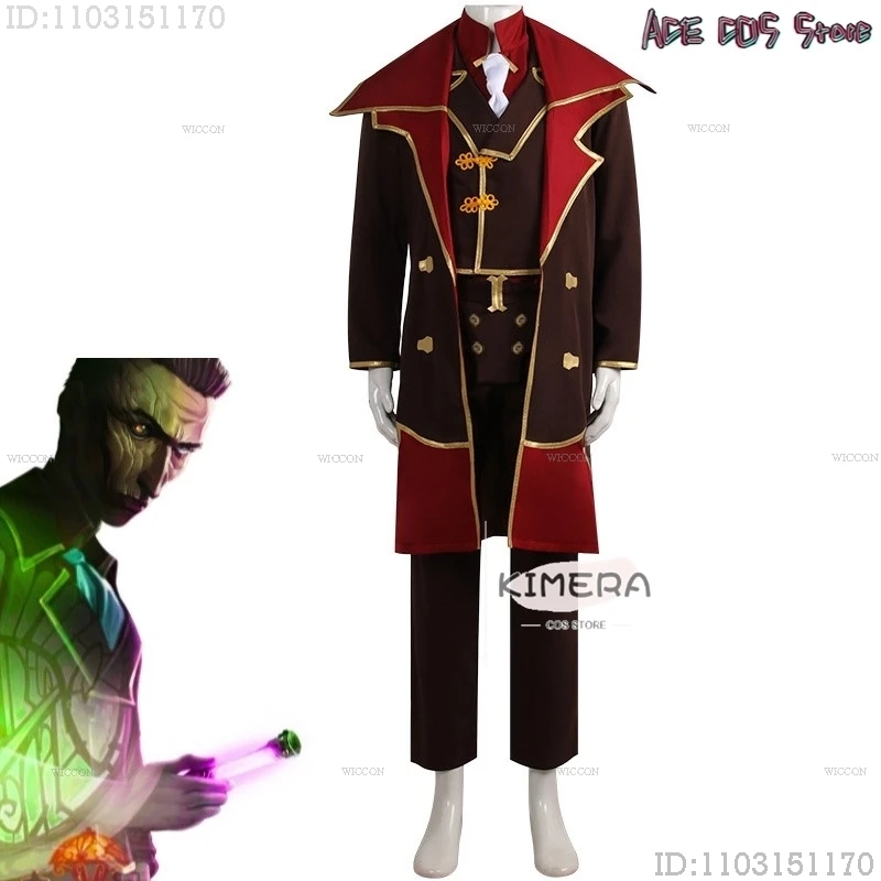 Arcane Tv Lol Silco Cosplay Costumes Long Jacket Anime Uniform Outfits Shoes Boots Halloween Carnival Wine Suit Man Women