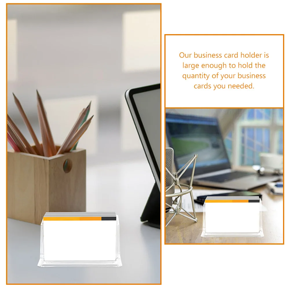 

2Pcs Acrylic Business Card Holder Desktop Organizer Large Capacity Vertical Card Stand Office Storage Display Cardholder