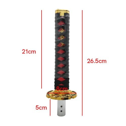 Imagen 2 del producto Pomo de Cambio Universal JDM Katana Samurai de 200 mm con Adaptadores, Pomo de Cambio de Marchas, Palanca de Cambios, Accesorios para Automóviles
