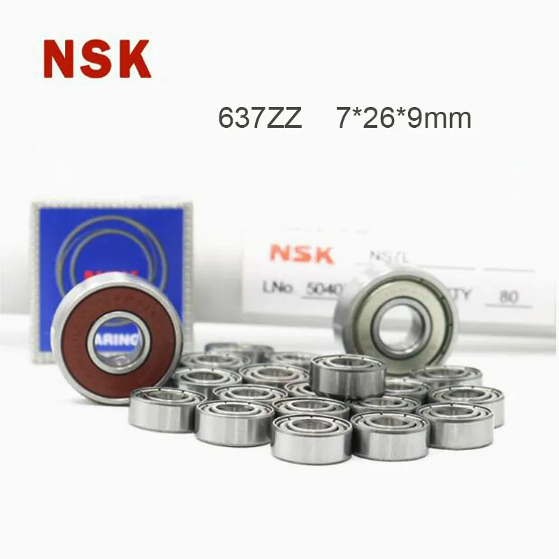 JAPAN NSK 637ZZ High Speed Miniature Bearing 5/10 Pieces 7*26*9(mm) Chrome Steel Metal Sealed Bearings