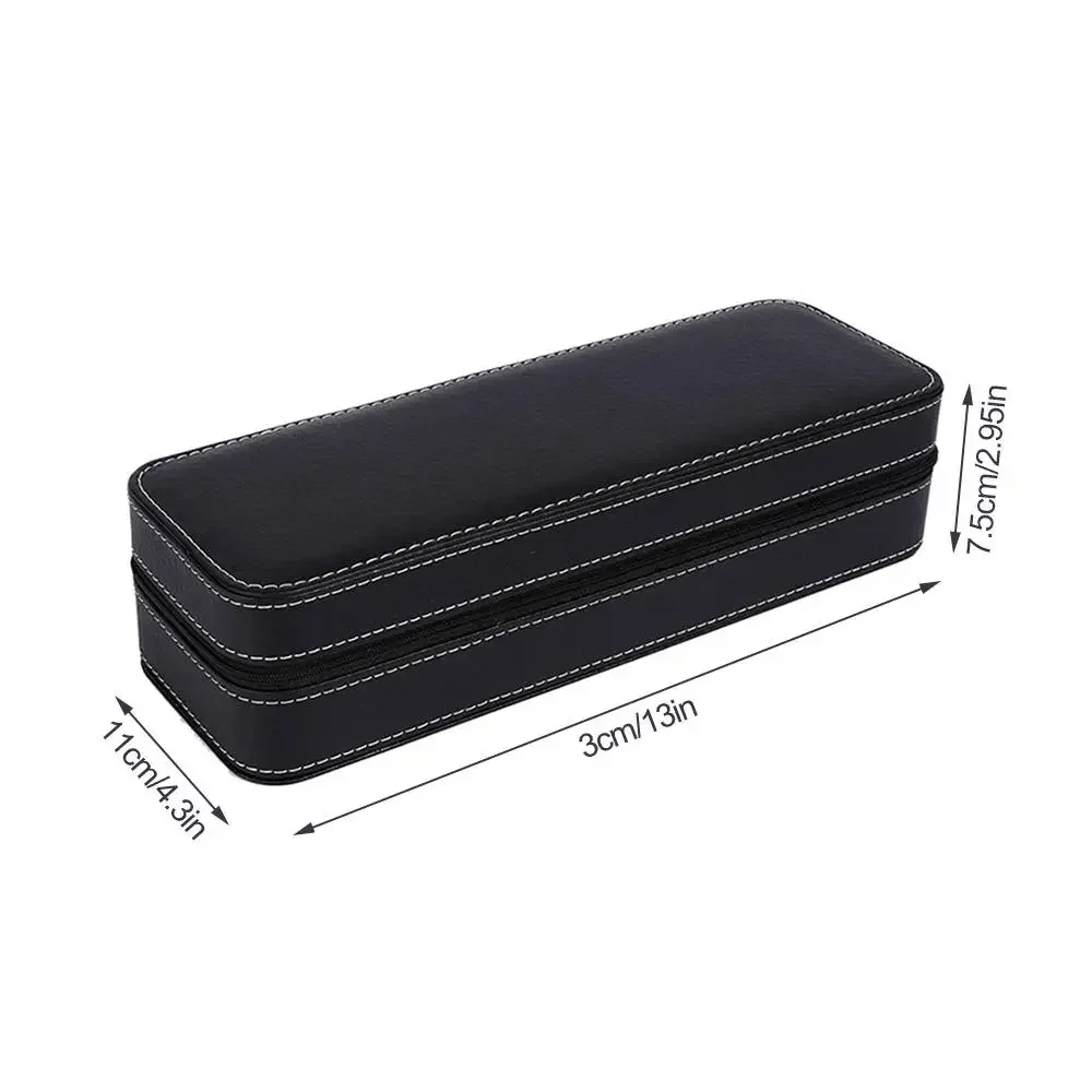 6 Slots PU Leather Watch Box Portable Travel Zipper Case Collector Storage Jewelry Storage Box Display Box