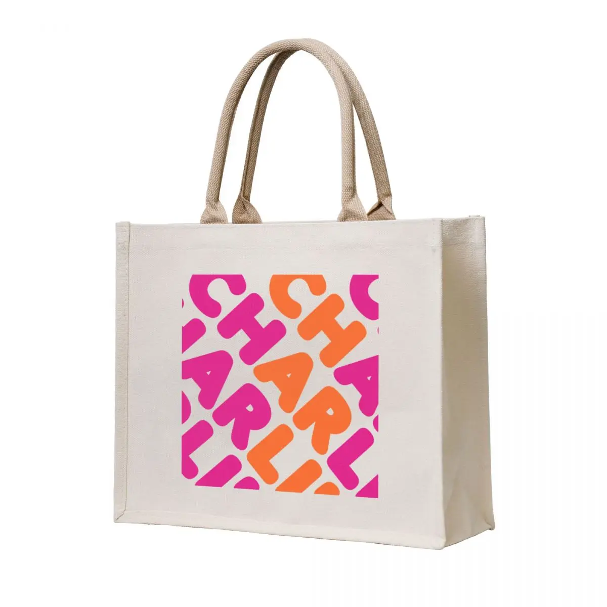 

Charli' Dunkin' Pattern Tote Bag shopping bags foldable shopping cart bags Canvas