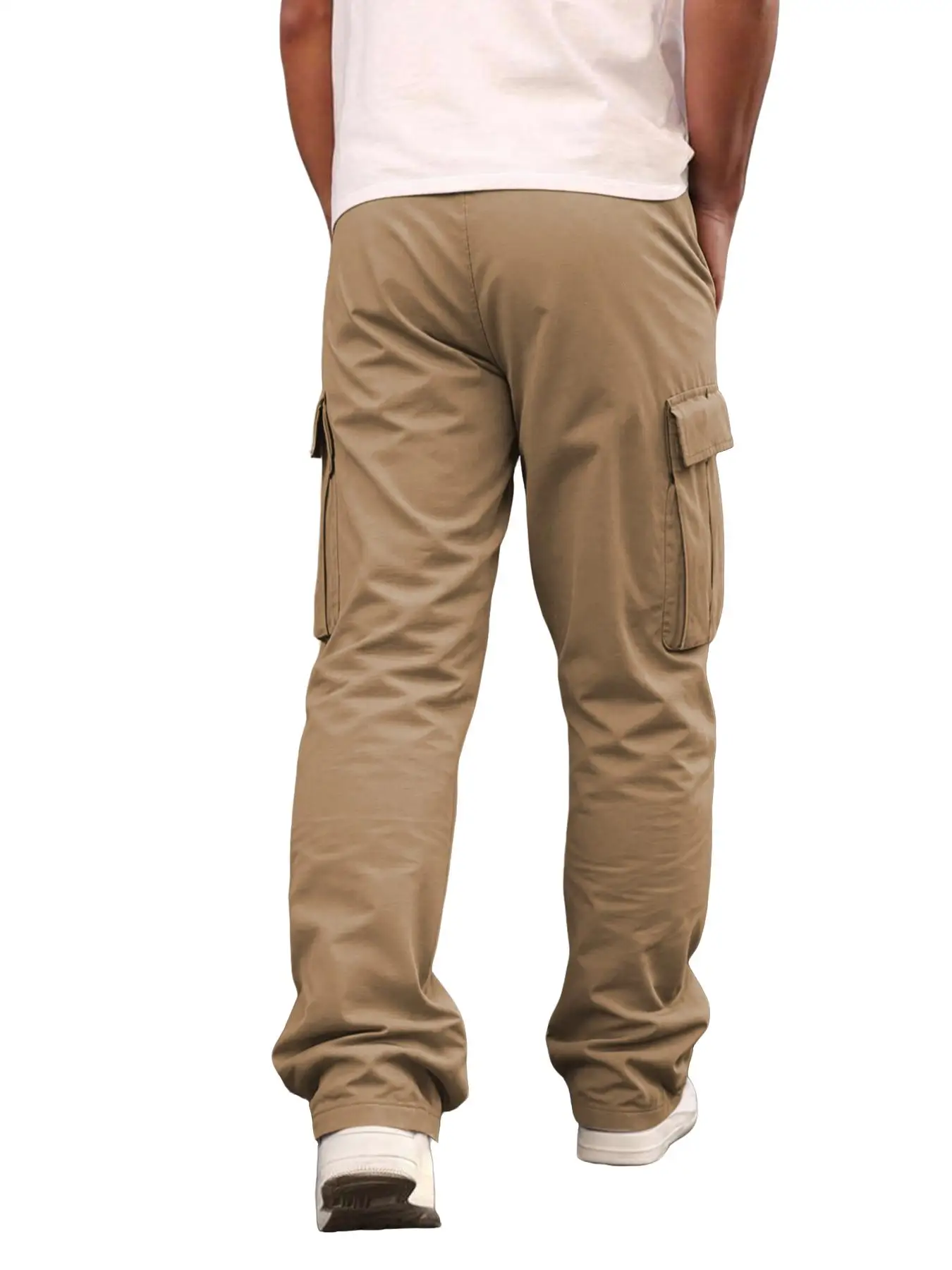Men's Casual Workwear Pants Wrinkled Design Loose Fit Lightweight Sportswear Straight Leg Comfortable Daily Wear