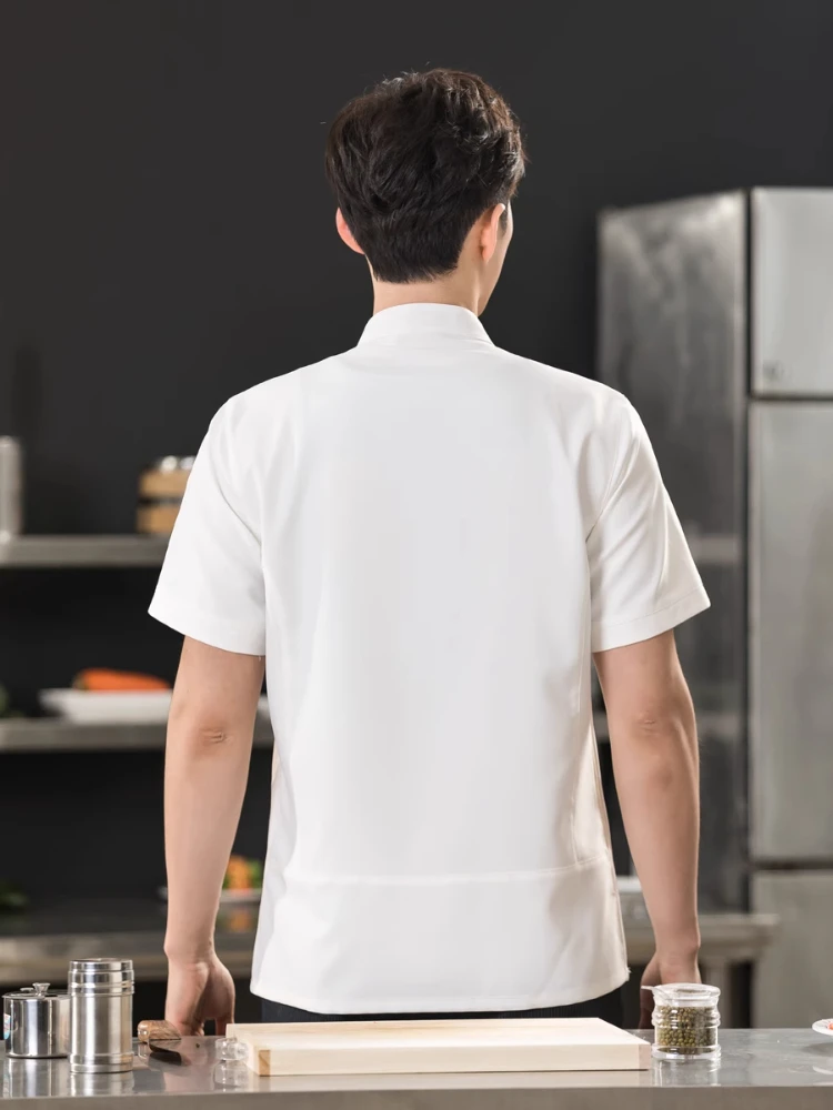 Summer Short Sleeve Shirt Cook Clothing Chaquetilla Cocinero Chef Jacket Men Hotel Restaurant  Bakery Food Service Coat Women