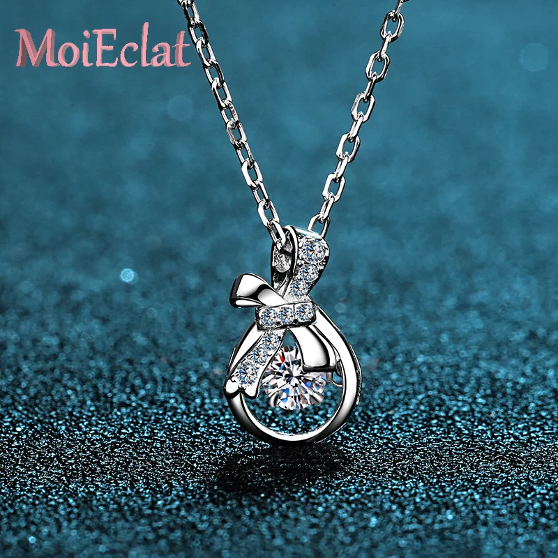 

Unique 0.3ct/0.5ct Moissanite Necklace Money Bag Pendant for Women Jewelry, Elegant Platinum PT950 Clavicle Chain Birthday Gifts