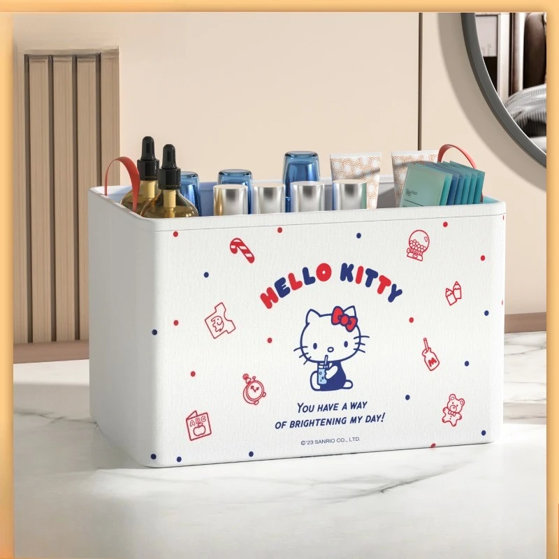 

Hello Kitty Folding Box Cute Cartoon Bedroom Large Size Storage Box Desktop Storage Basket Travel Women Products Wholesale