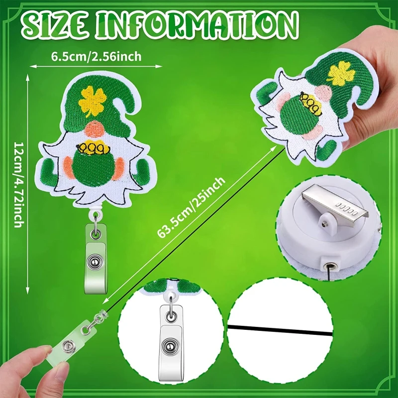 E9LB Cute Name Tag Holder 360 Spinning Retractable Felt Badge Reel for Kids Rewards