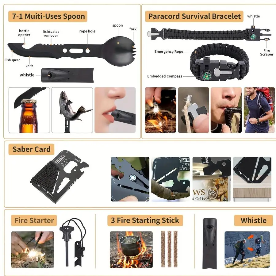 Kit, 252Pcs Survival Gear First Aid Kit with Molle System Compatible Bag and Emergency Tent, Emergency Kit for Earthquake, Outdo view 3