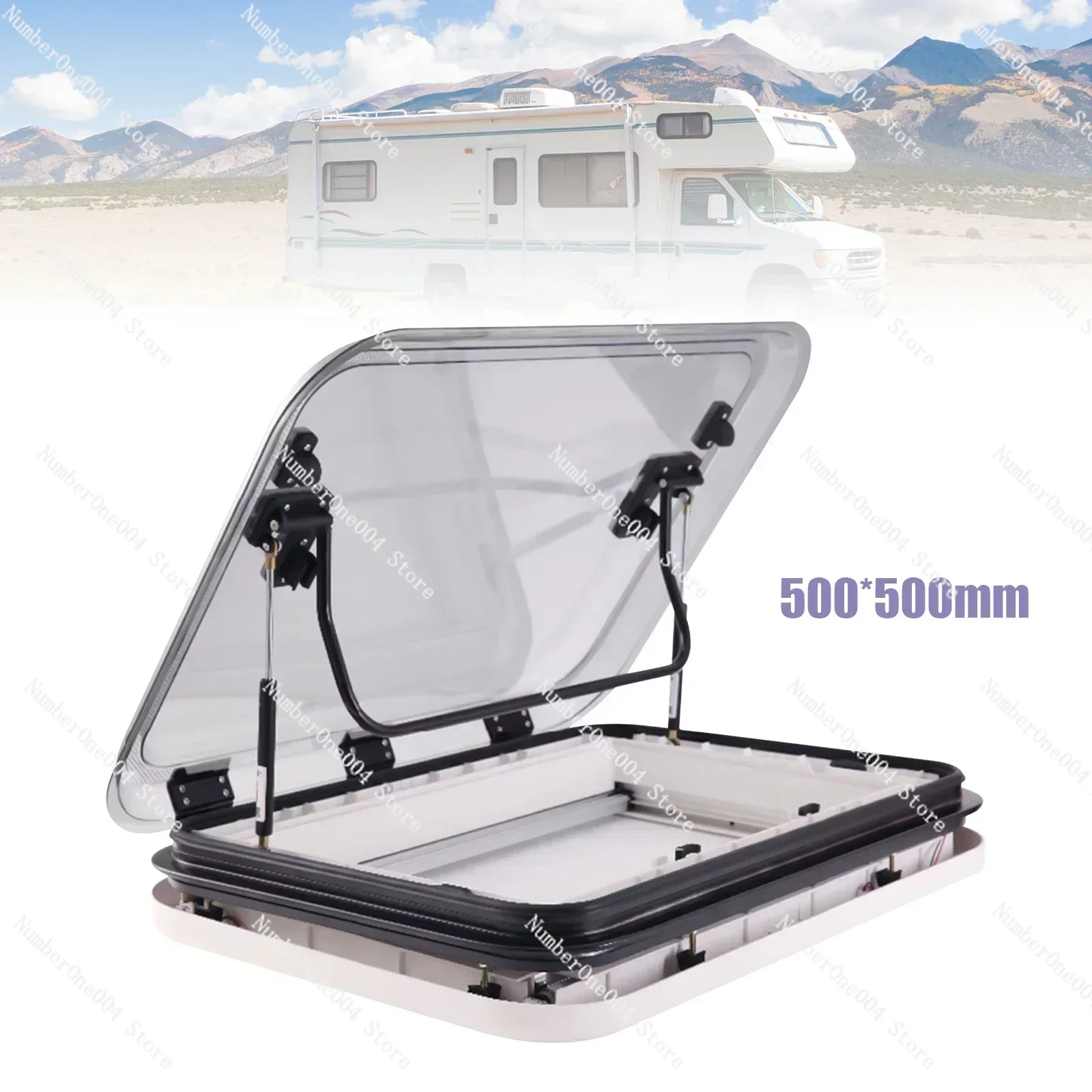 Large Caravan RV Skylight Roof Vent Hatch 3-Size with LED Light 500/700/800 x 500mm Cut Out for Camper Motorhome