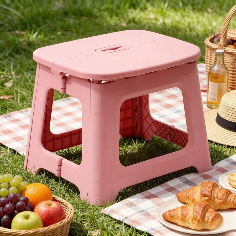 ww-2PCS Foldable Plastic Low Stool, Space Saving Portable Chair for Home & Kids Outdoor