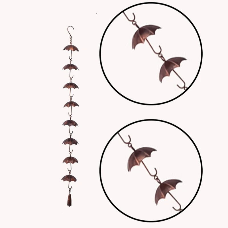 Umbrellas Rain ChainRain Catchers for Outdoor, Garden Wind Chimes Decorations M68E