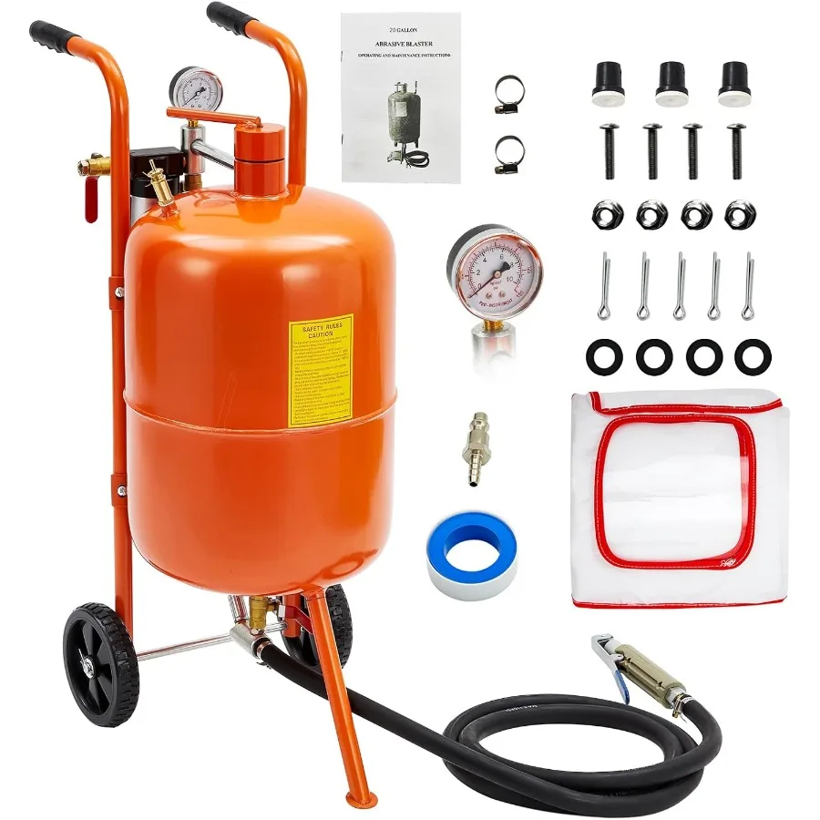

10 Gallon Sand Blaster 60-110 PSI High Pressure Sand Blaster Portable Abrasive Blasting Tank Air Sand Blasting Kit with 4 Ceram