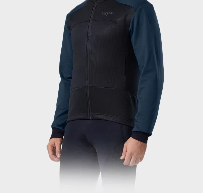 YKYWBIKE Winter -5-10 ℃ Herren Thermo-Fleece-Fahrradjacke, wasserdicht, winddicht, Fahrrad-Rennrad-Profi-Bekleidung, MTB-Fahrradoberteile – Detail 5