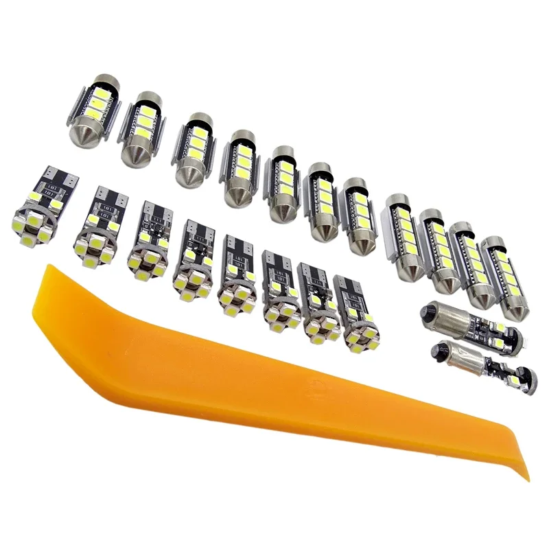 

21Pcs LED White Dome Festoon Car Light Error Free C5W LED Bulb Interior Light 12V for BMW E46 Sedan M3 1999-2005